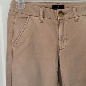 Womens American Eagle Tan Khaki Skinny Pants Size 2